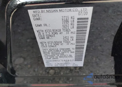 2020 Infiniti Qx60 Pure Awd from USA, damaged, VIN 5N1DL0MM7LC540417